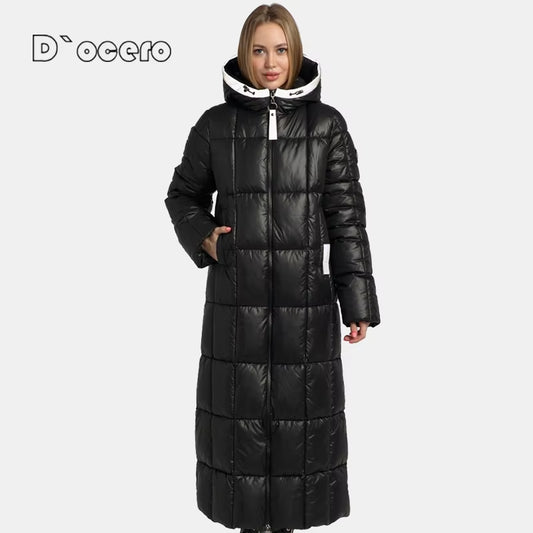 2022 New Women Winter Coats Simple Fashion X-Long down Jacket Female Parka Warm Large Size Quilted Hooded Outerwear