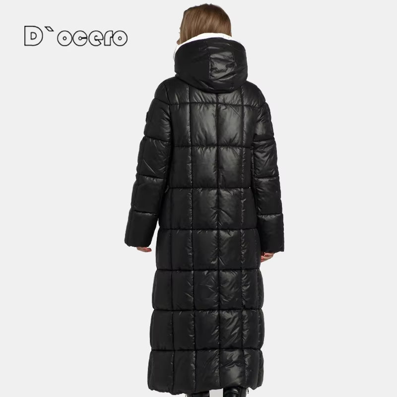 2022 New Women Winter Coats Simple Fashion X-Long down Jacket Female Parka Warm Large Size Quilted Hooded Outerwear